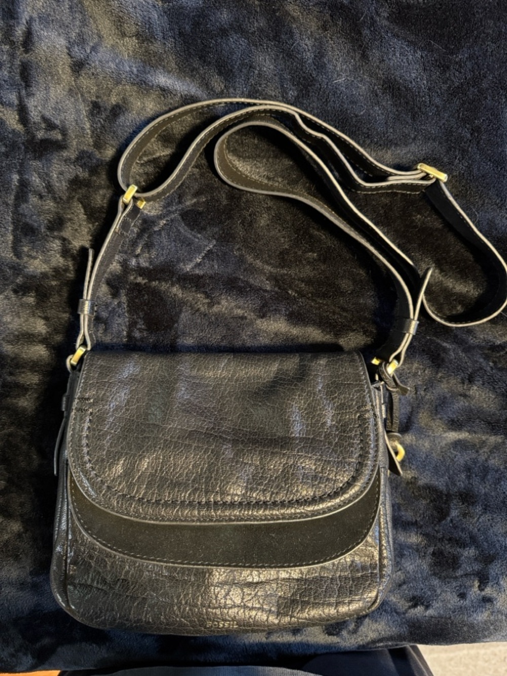 Black FOSSIL Leather Crossbody Bag